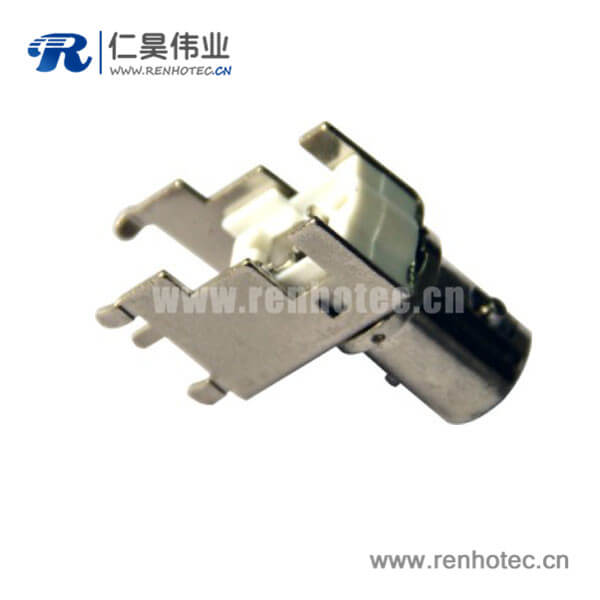 EB-001-0041 BNC射频同轴弯式母头锌合金PCB板端接插件