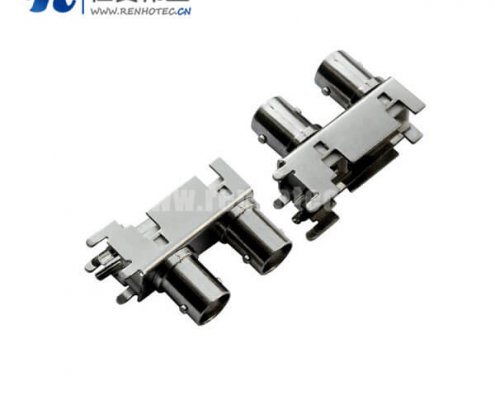 bnc同轴接口弯式射频同轴锌合金母头PCB板端