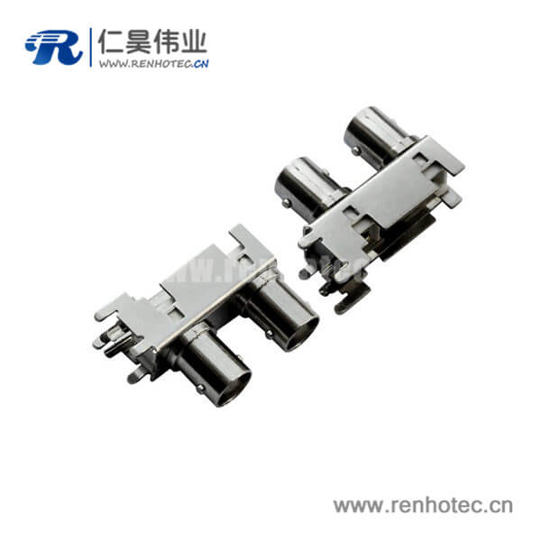 EB-001-0053 bnc同轴接口弯式射频同轴锌合金母头PCB板端