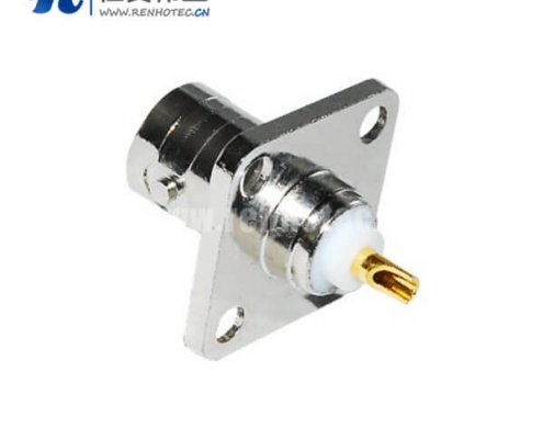 BNC4孔方形法兰母头直式锌合金射频同轴接插件
