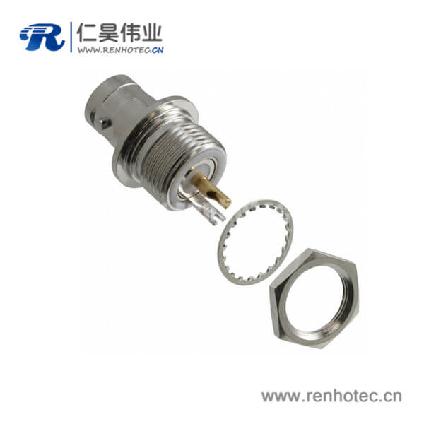 EB-001-0062 BNC直式穿墙锌合金射频同轴接插件母头