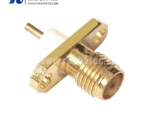 sma同轴接插件接头视频2孔法兰直式母头面板安装