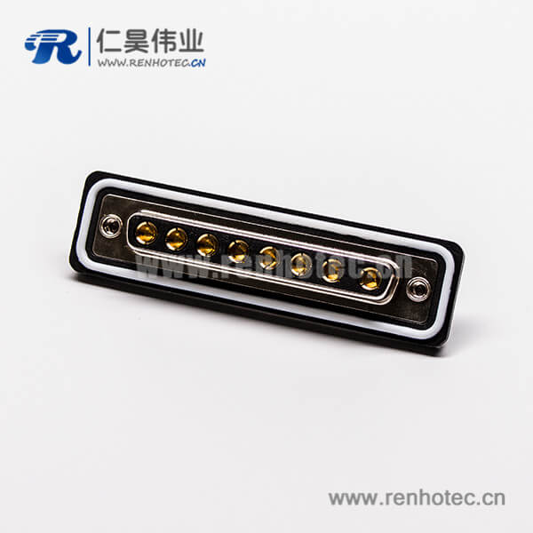 11 防水d sub接插件8w8大电流母头直式焊线