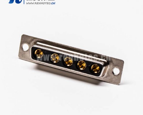 混合大电流d sub接插件5w5焊线式直式母座