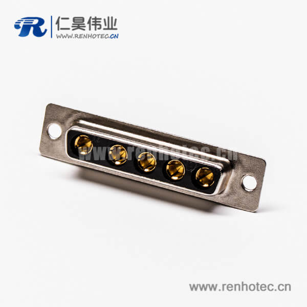 2 混合大电流d sub接插件5w5焊线式直式母座