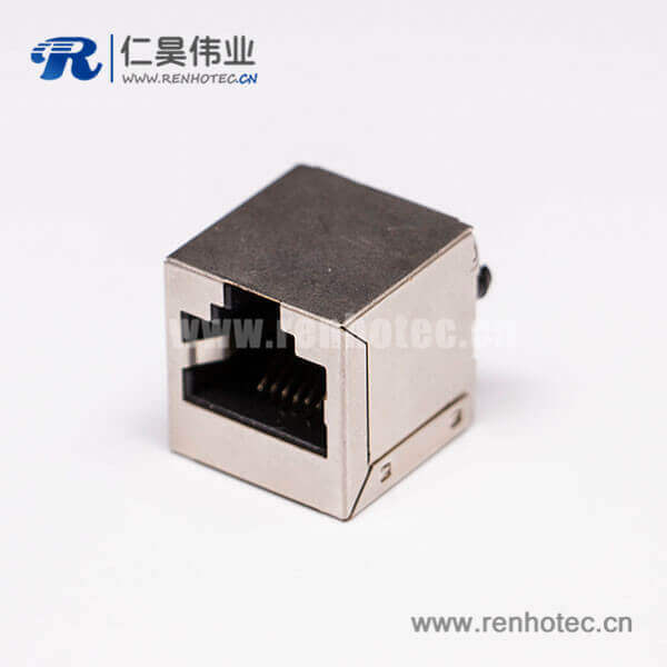 网络接口rj45母头180度单口带屏蔽