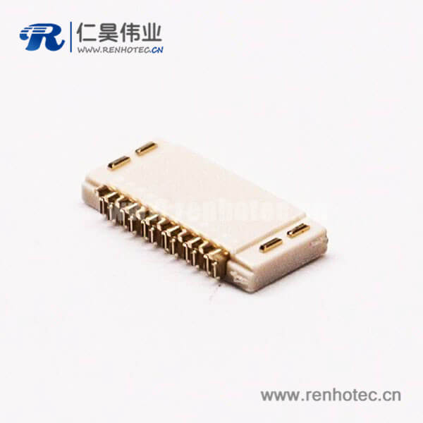 4 卧式fpc排线插座12pin5mm无锁双面接1.0H