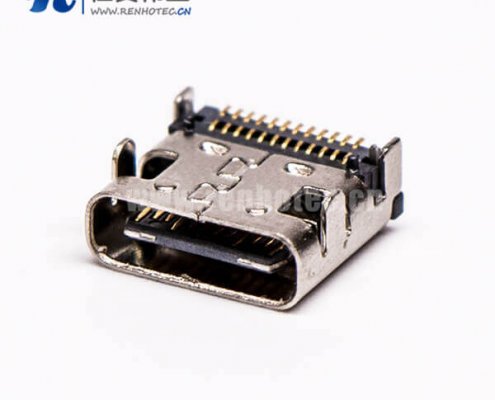 type-c 母座接插件USB3.0SMT贴板弯式