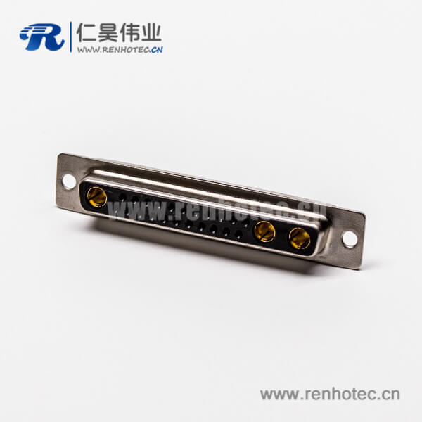 9 大电流接插件 D-SUB 25W3直式插孔光孔铆合母座接PCB