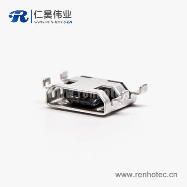 KY-MICRO-05T28 micro接口 usbB型母座沉板5pin四脚间距9.65