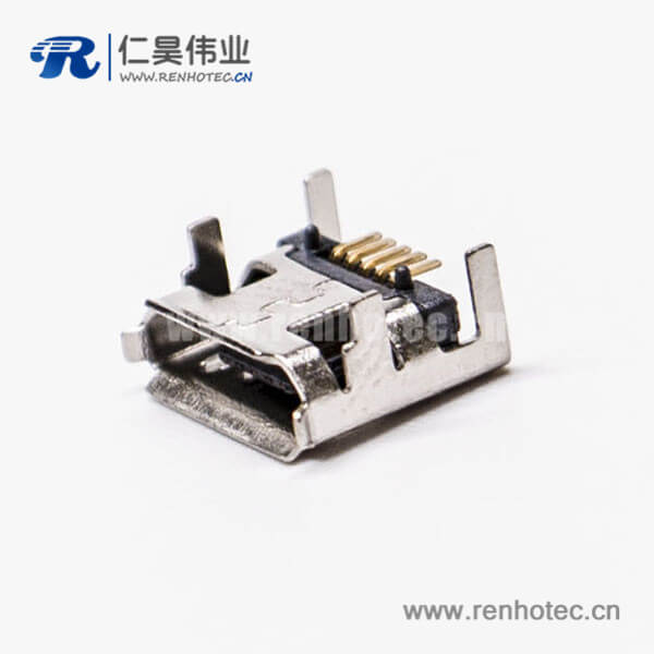 KY-MICRO-05T37 手机micro usb接口母头5针SMT B型四脚DIP 7.15