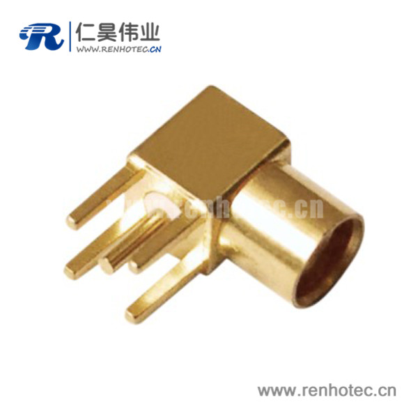 RHT-617-0004 mcx同轴弯式镀金母头pcb射频接插件板端