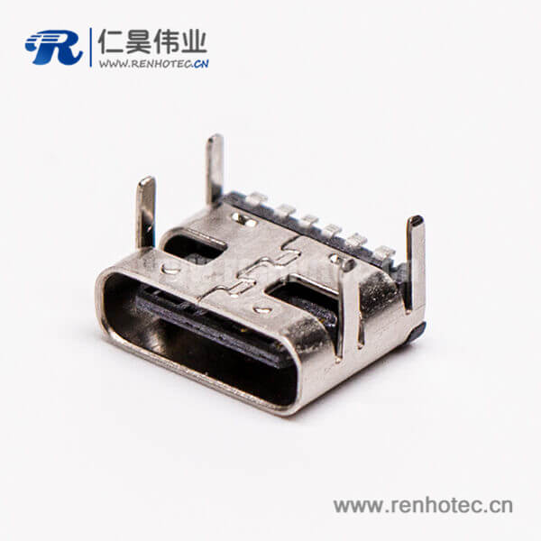 13 type c母头弯式贴板插板单排USB3.0接插件