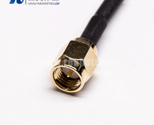SMA公转SMA公头直式180度黑色同轴线组装线材