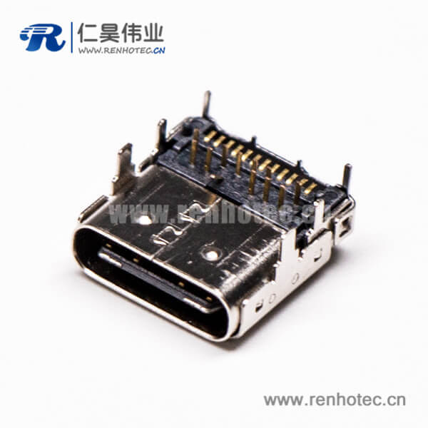 3 usb 3.1 type c接口弯式90度母头贴板插板接PCB板