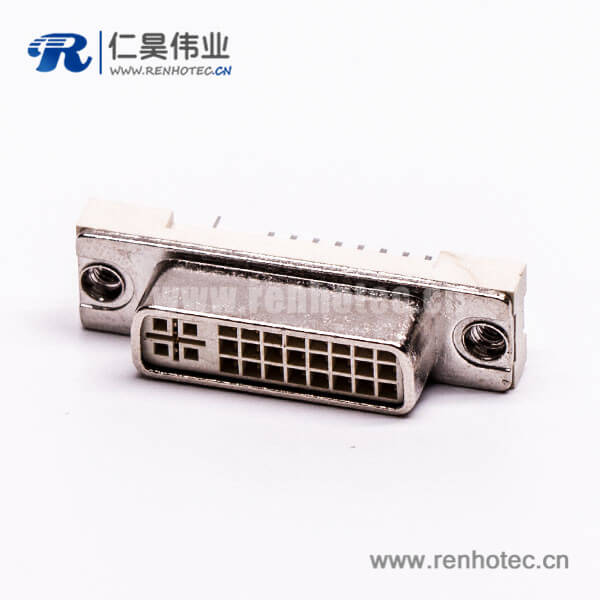 dvi 接插件24+5直式母头带鱼叉插PCB板