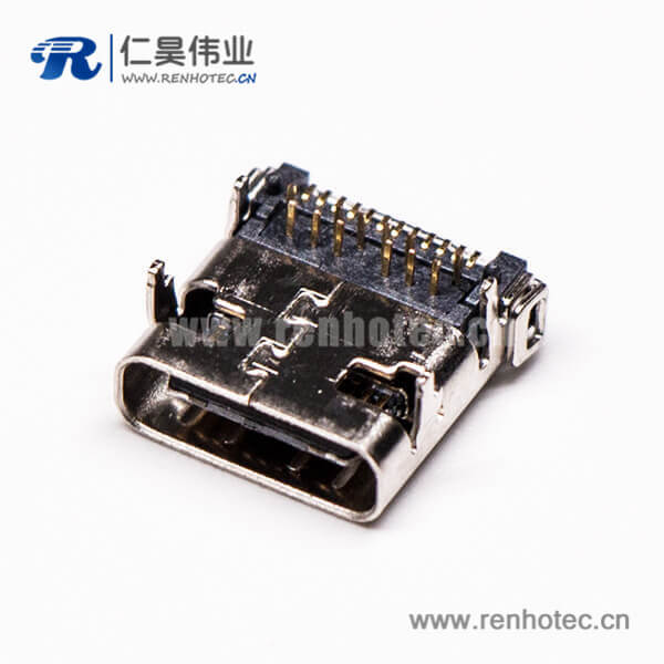 4 type-c接口和usb3.1接插件弯式插板贴板母头接PCB板