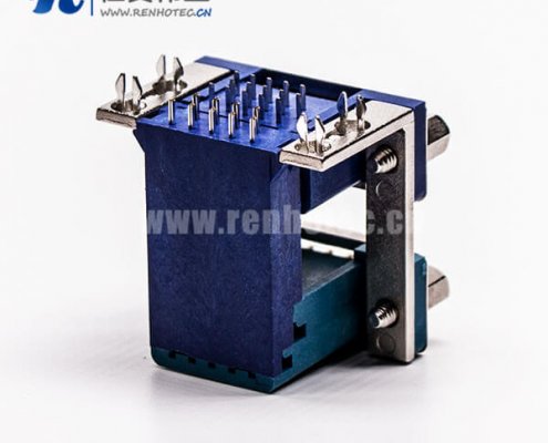 db接插件弯头双胞胎9公针15母针9.89铆锁接PCB板