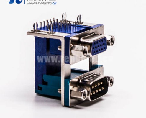 db接插件弯头双胞胎9公针15母针9.89铆锁接PCB板