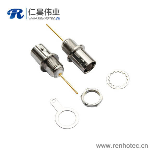 EB-001-0063 bnc单芯接插件直式穿墙锌合金射频同轴电缆