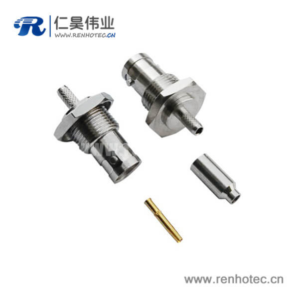EB-001-0067 BNC压接直式母头锌合金接线射频同轴接插件