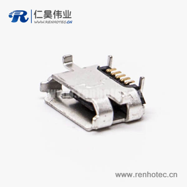 KY-MICRO-05T601 micro usb b接口5针母座SMT牛角型 7.20-4.85