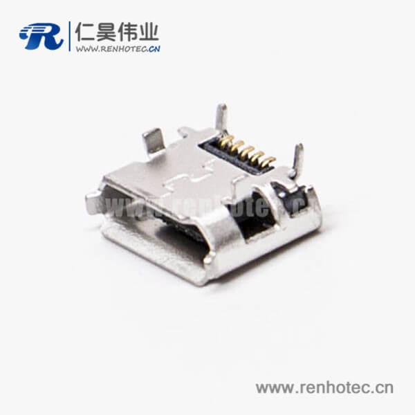 KY-MICRO-05T602 micro usb b接口5p SMT B型牛角型直式接插件5.65-4.85