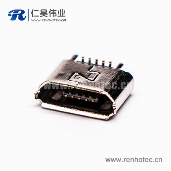 KY-MICRO-05T660 micro B usb接口母座B型5针180°SMT立贴式接插件