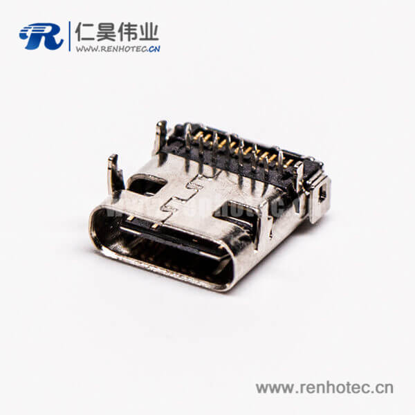 KY-UC-F005 弯头type c母头前插板后贴板接pcb板