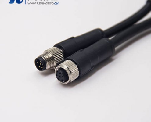 m12 5芯电缆公转母直式A型不带屏蔽