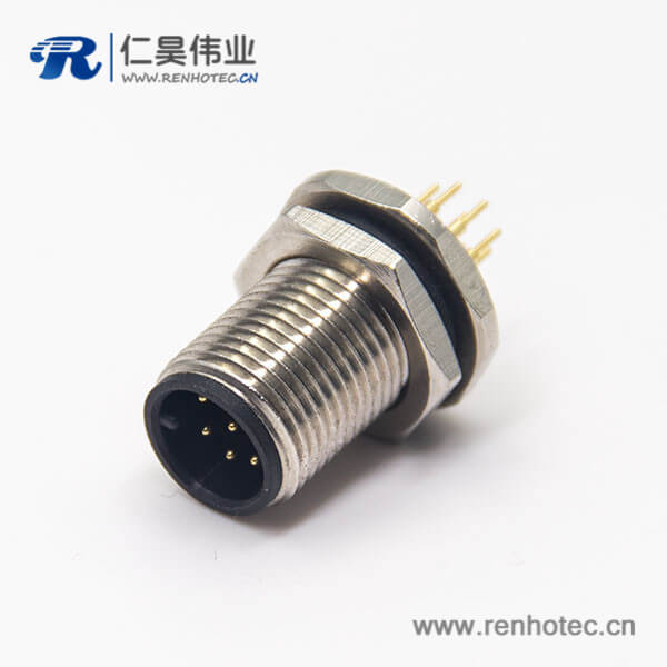 m12防水接头螺纹防水接插件直式8芯公头前锁板插PCB板安装m12防水接头螺纹防水接插件直式8芯公头前锁板插PCB板安装 m12防水接头螺纹防水接插件直式8芯公头前锁板插PCB板安装