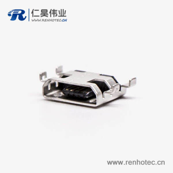 micro接口 usbB型母座沉板5pin四脚间距9.65 micro接口 usbB型母座沉板5pin四脚间距9.65