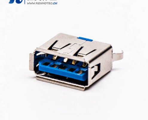 usb3.0 a母头短体type a 180°直式dip插板