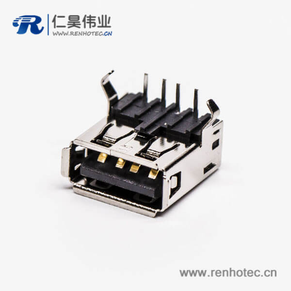 usb type a接口母头弯式插孔接PCB板 usb type a接口母头弯式插孔接PCB板