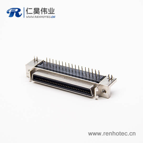68针SCSI接插件弯式90度母头穿孔式接PCB板 68针SCSI接插件弯式90度母头穿孔式接PCB板