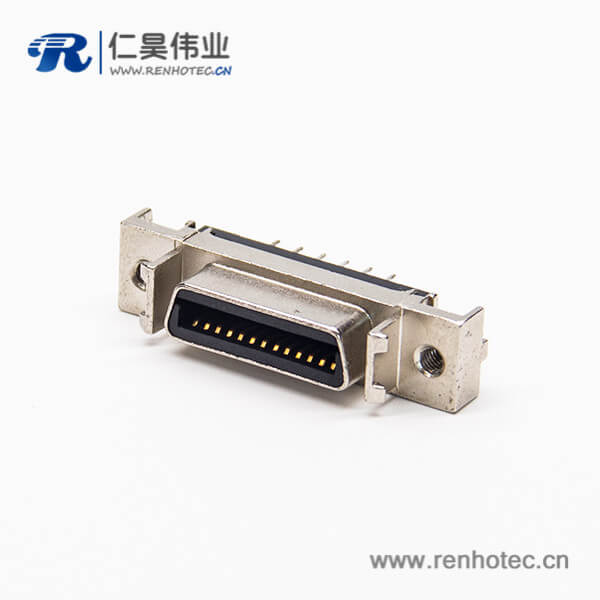 SCSI接插件26pin直式母头穿孔式接PCB板 SCSI接插件26pin直式母头穿孔式接PCB板