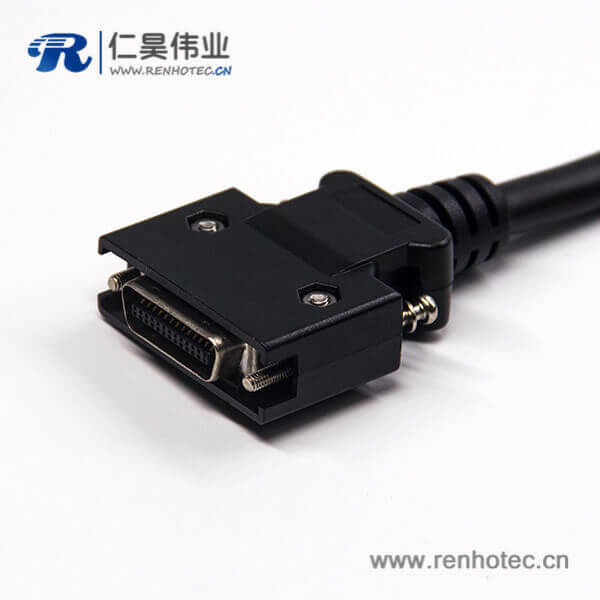 SCSI 26针接头HPCN型黑色塑胶壳线材公转公直式螺丝锁接双边线1米 SCSI 26针接头HPCN型黑色塑胶壳线材公转公直式螺丝锁接双边线1米