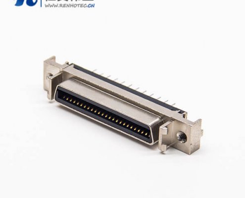 180度SCSI母头50pinD型接插件插PCB板