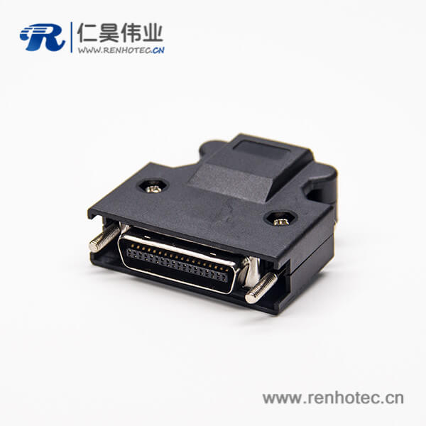 SCSI MDR 36 Pin螺丝式直式MDR接插件黑色塑料外壳焊接式 SCSI MDR 36 Pin螺丝式直式MDR接插件黑色塑料外壳焊接式