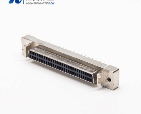 SCSI68芯接插件直式180度母头插PCB板
