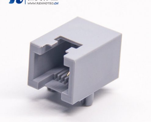 RJ11 6P2C灰色全塑?？榛硬寮涫讲錚CB板