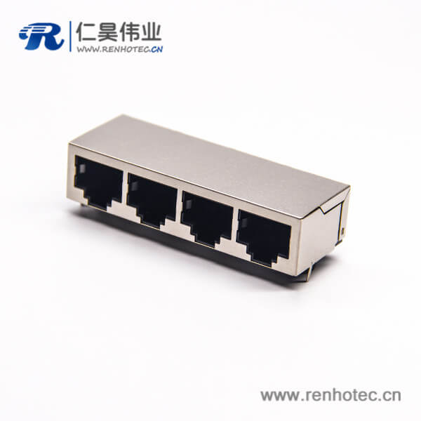 rj45插座8p8c封装网络?？榛硬寮?0度全屏蔽式插板