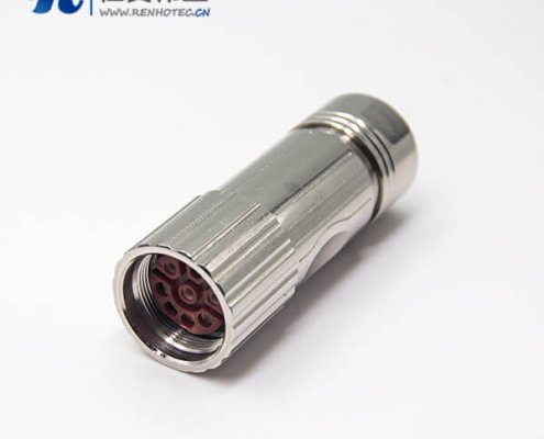 编码器m23接插件8芯电缆插头直式母头传感器接插件