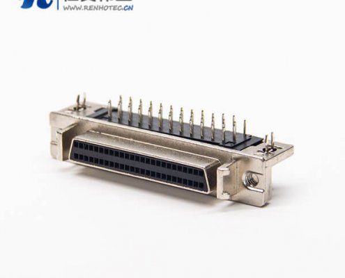 scsi50p接插件弯式90度母头插PCB板