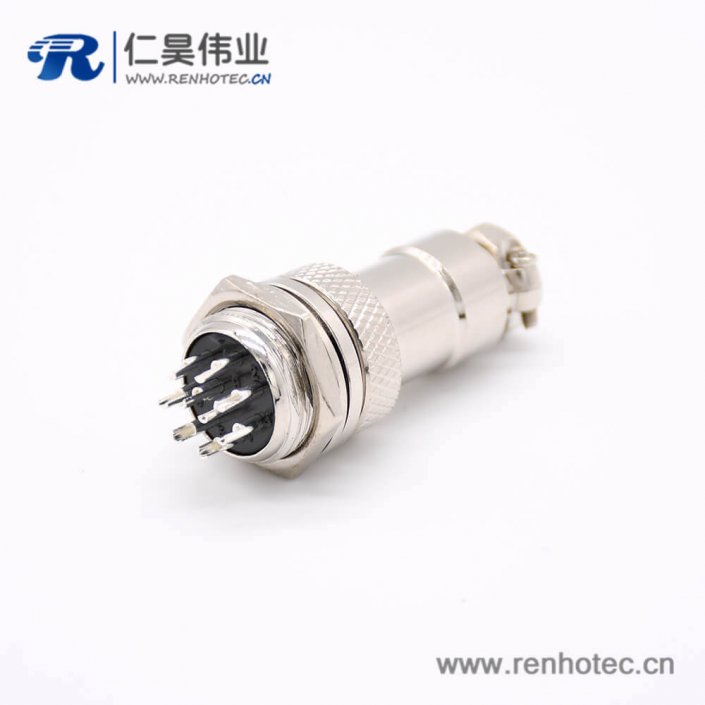 GX16航空插头母头转公插座9芯常规款直式后锁穿墙焊线接插件 GX16航空插头母头转公插座9芯常规款直式后锁穿墙焊线接插件
