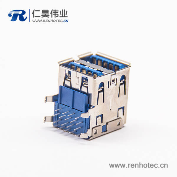 双层USB3.0母座90度直角pcb板端 双层USB3.0母座90度直角pcb板端