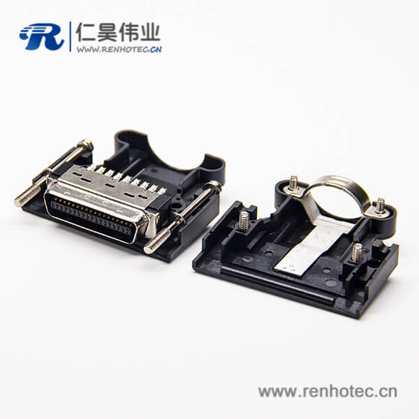SCSI MDR 36 Pin螺丝式直式MDR接插件黑色塑料外壳焊接式 SCSI MDR 36 Pin螺丝式直式MDR接插件黑色塑料外壳焊接式