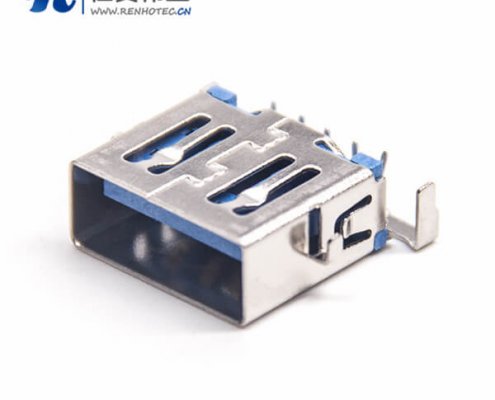 USB母座短体接PCB90度弯头9p