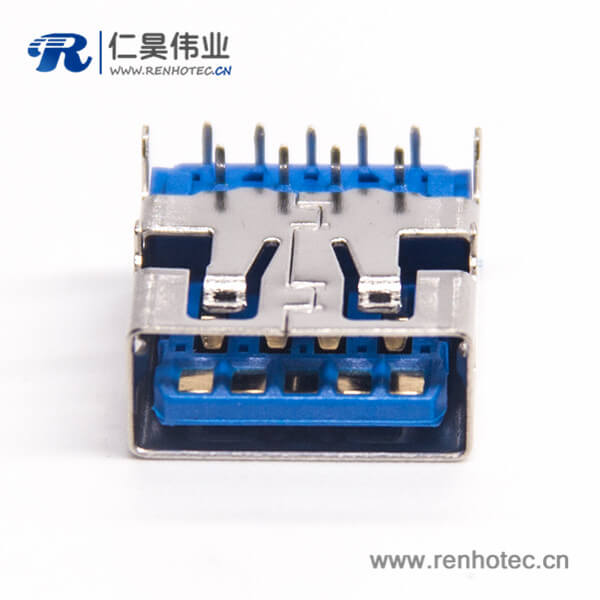 USB 3.0AF短体蓝胶H5.7 L13.790度PA9T USB 3.0AF短体蓝胶H5.7 L13.790度PA9T