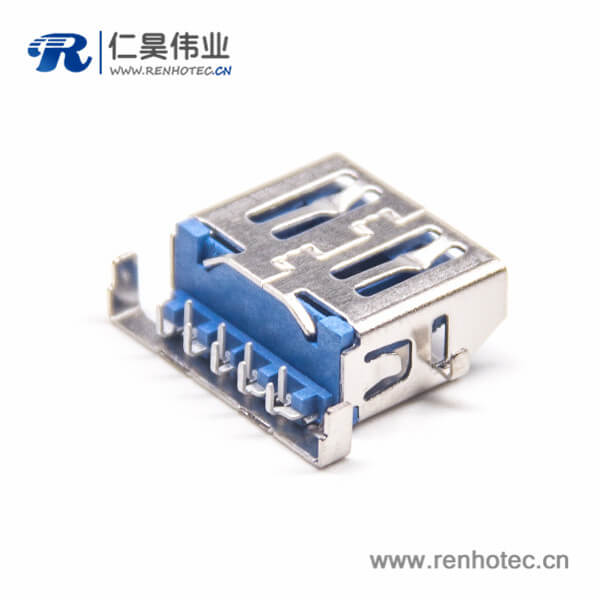 USB3.0pcb接头母座USB90度前5后43.0 USB接头 USB3.0pcb接头母座USB90度前5后43.0 USB接头